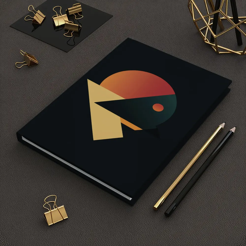Geometric Bird Abstract Dark Background Art – Notebooks