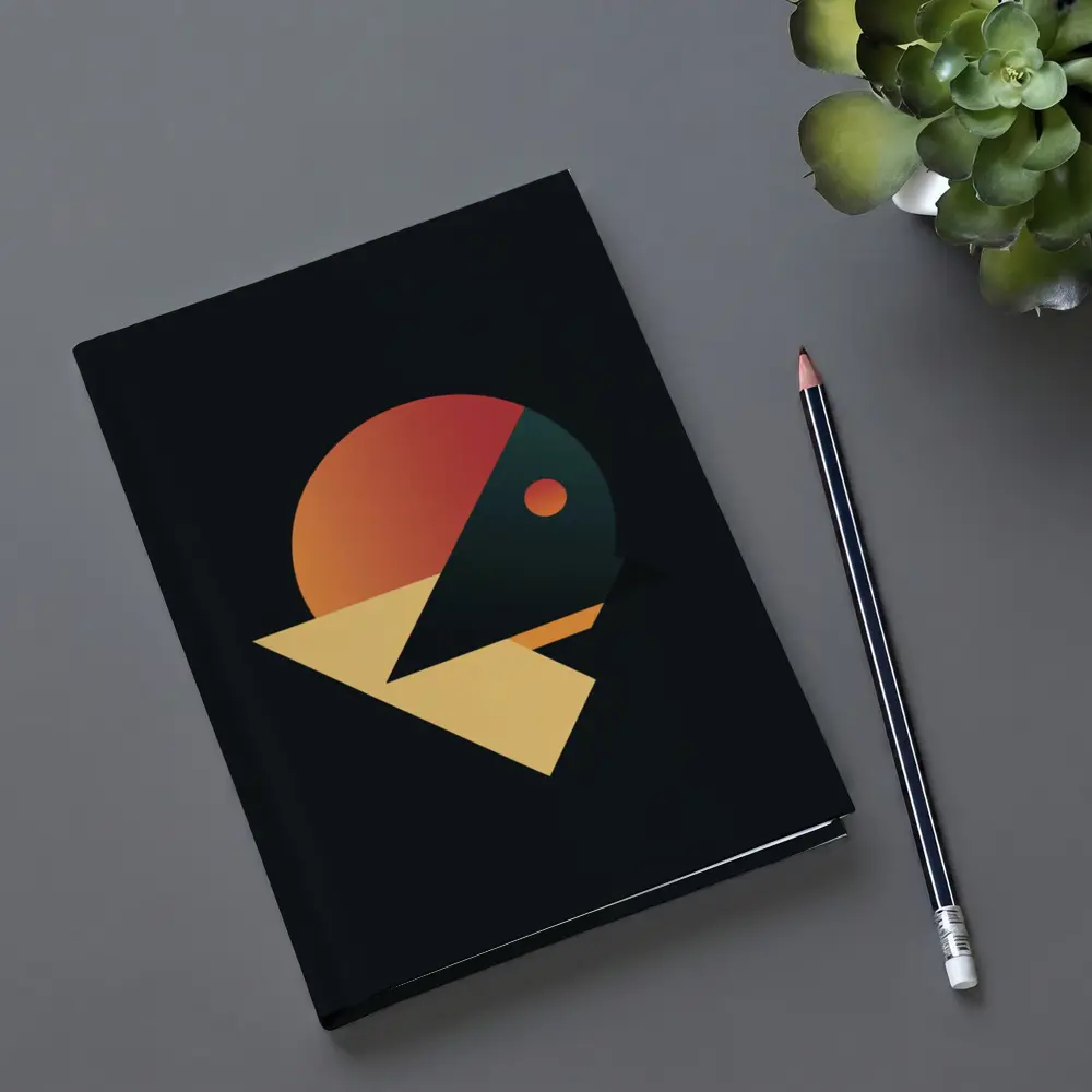 Geometric Bird Abstract Dark Background Art – Notebooks