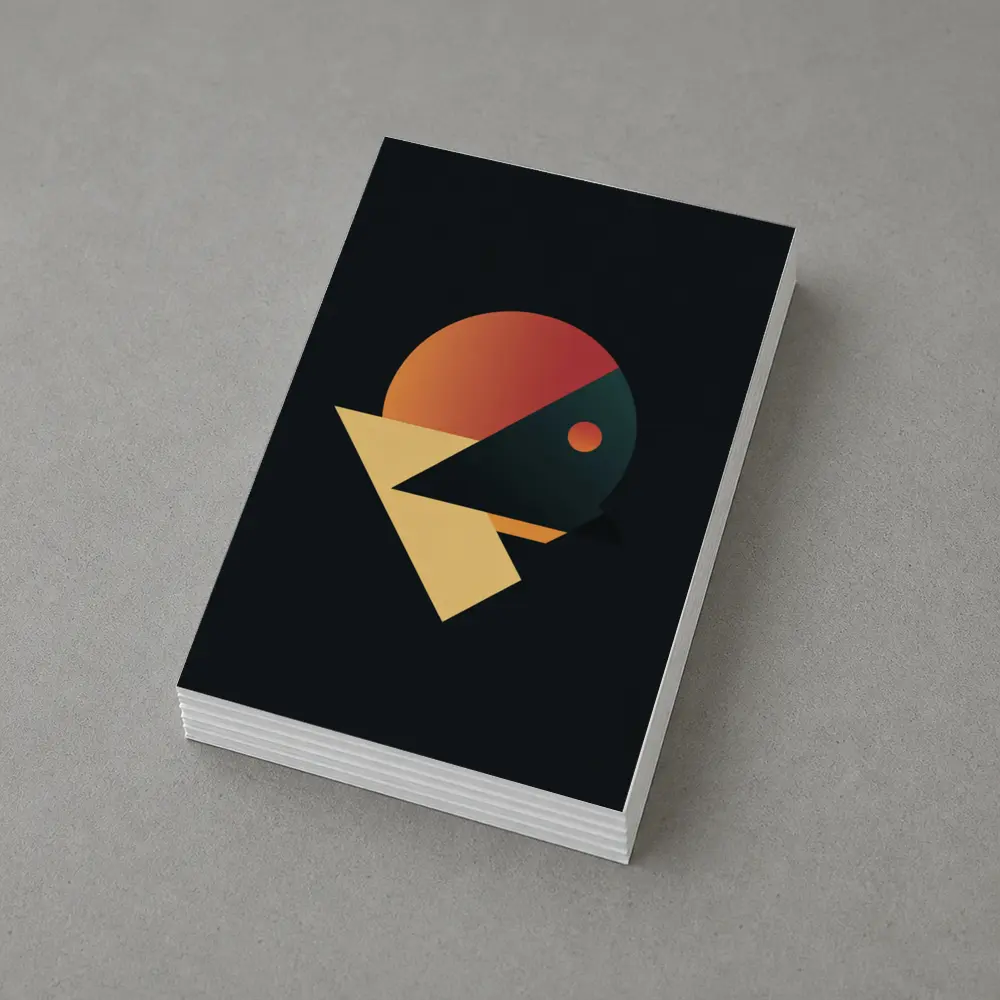 Geometric Bird Abstract Dark Background Art – Postcards