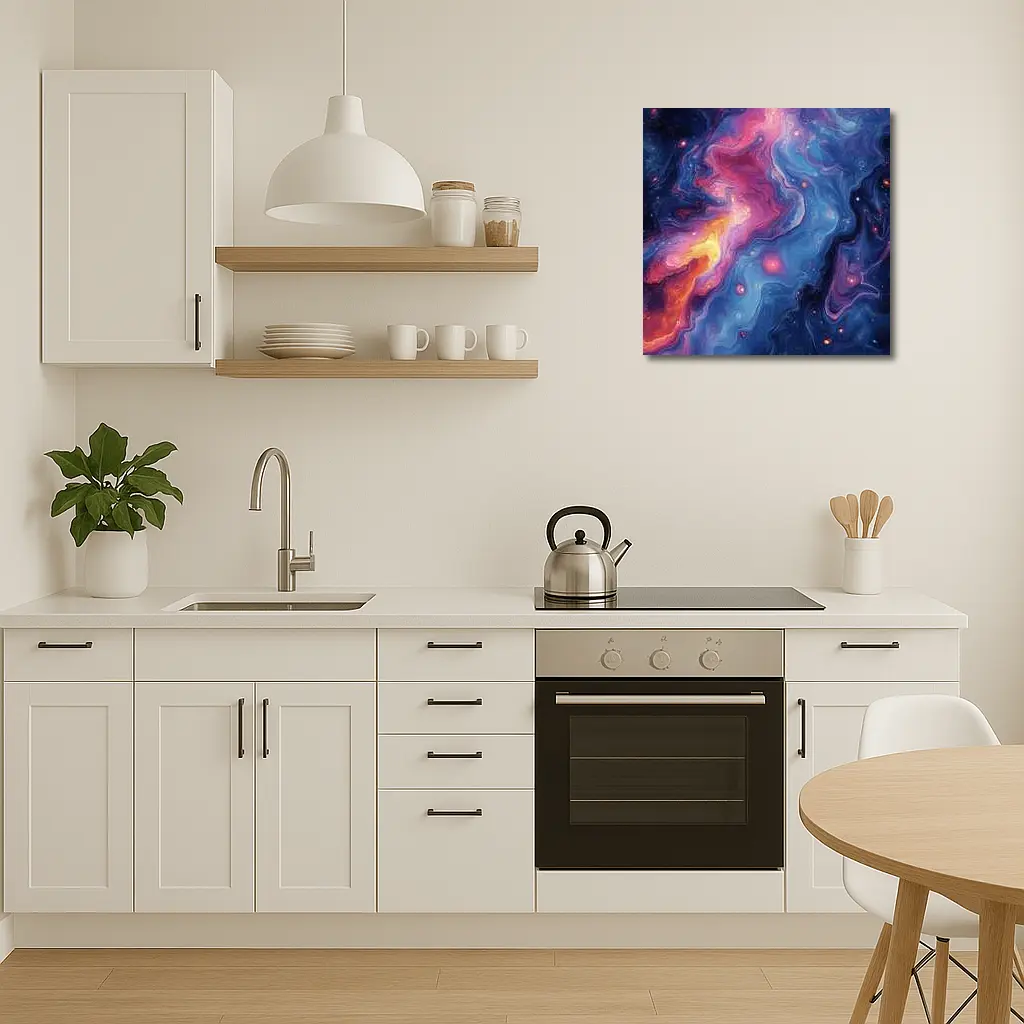 Cosmic Nebula Abstract Blue Purple Swirl Art – Wall Art