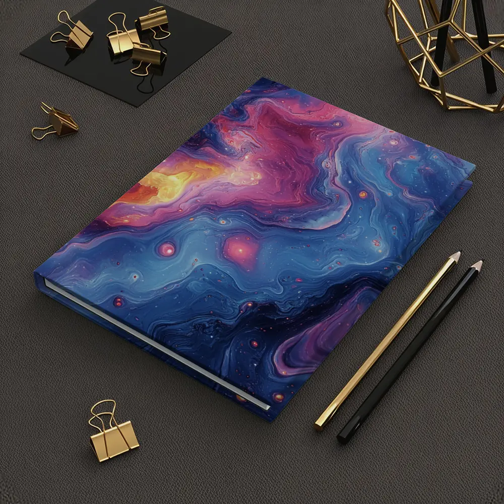 Cosmic Nebula Abstract Blue Purple Swirl Art – Notebooks