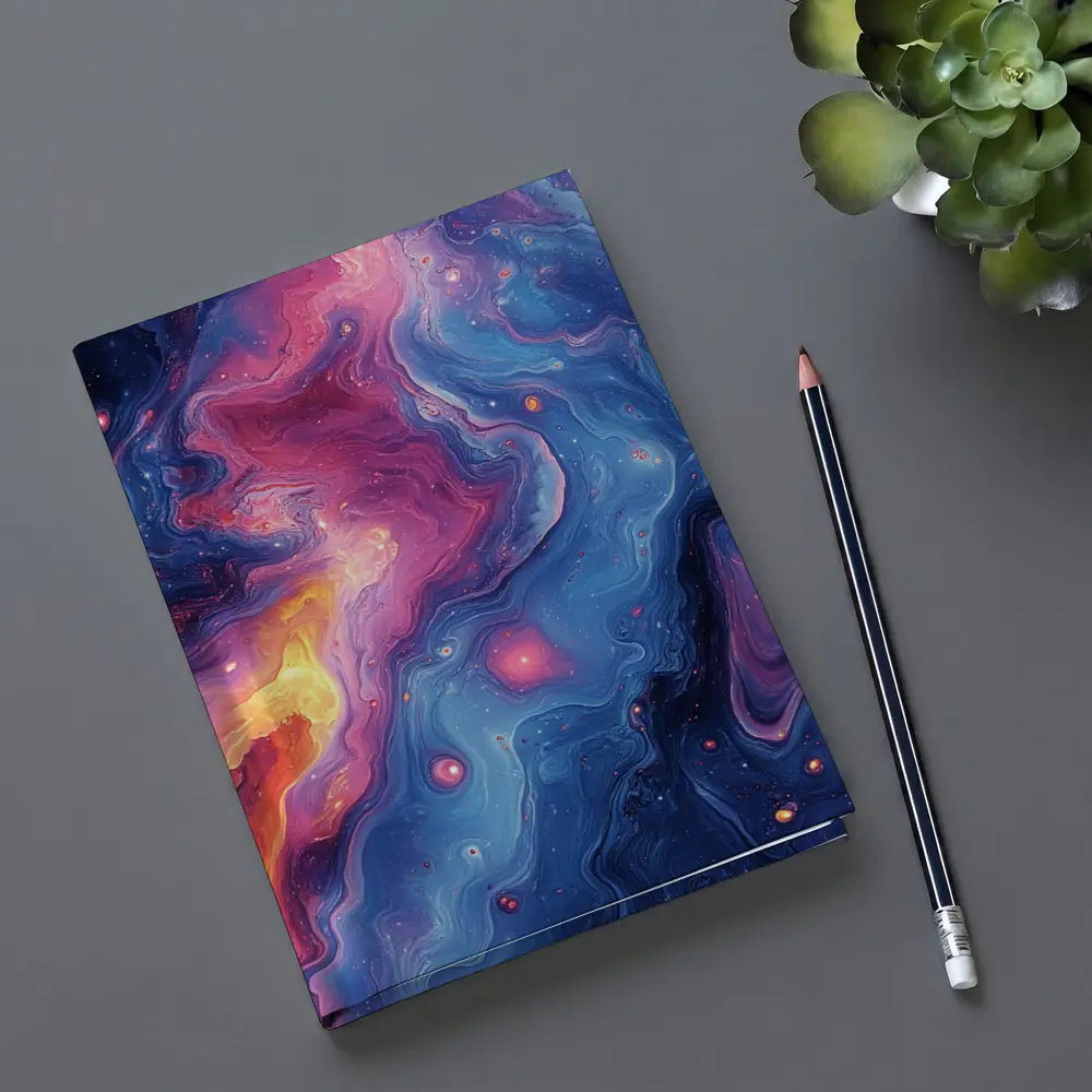 Cosmic Nebula Abstract Blue Purple Swirl Art – Notebooks