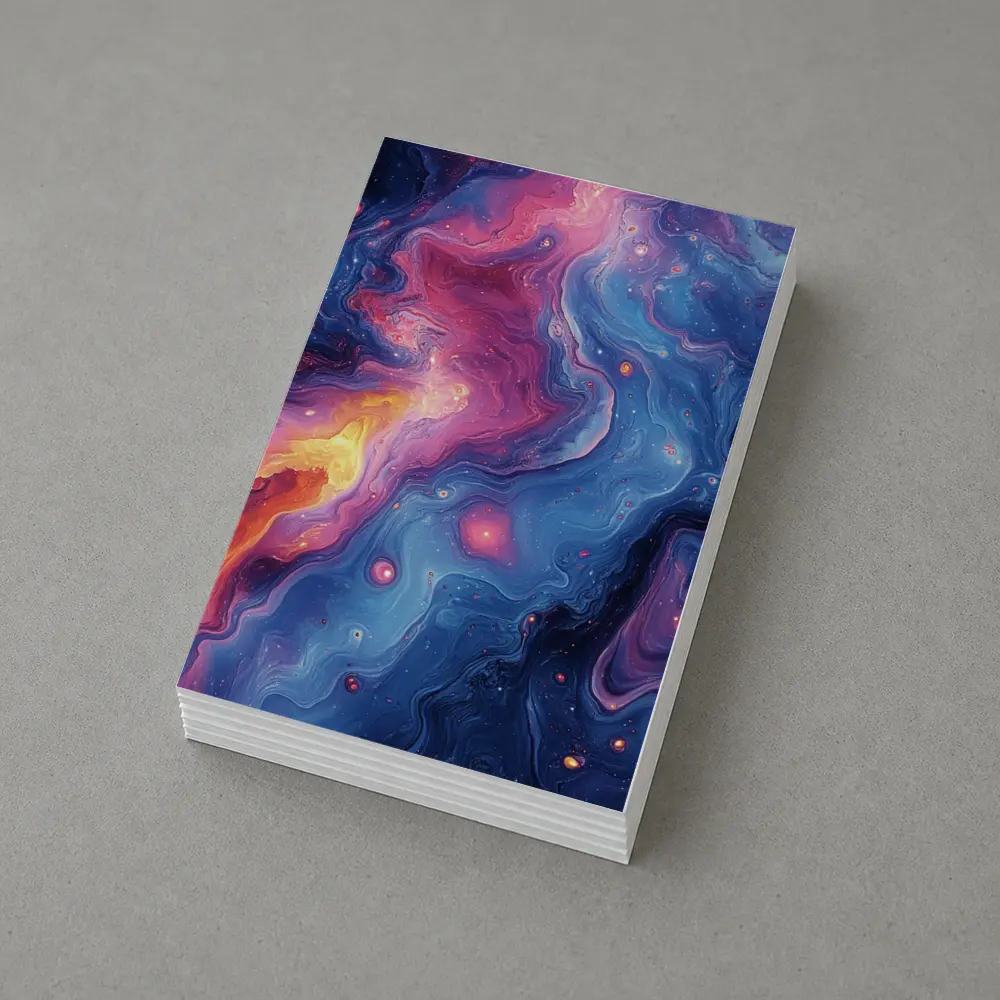 Cosmic Nebula Abstract Blue Purple Swirl Art – Postcards