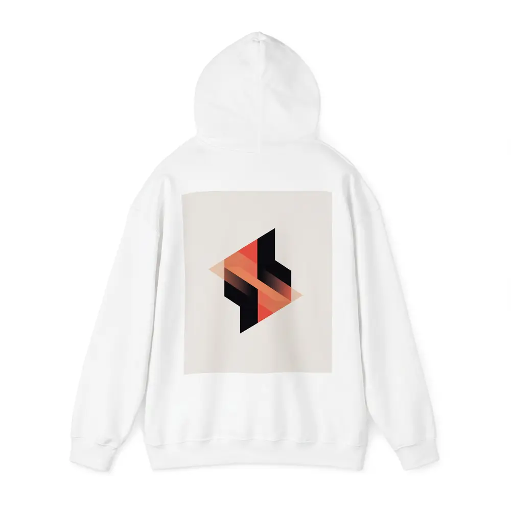 Abstract Geometric Shapes Black Coral Beige Background – Hoodies