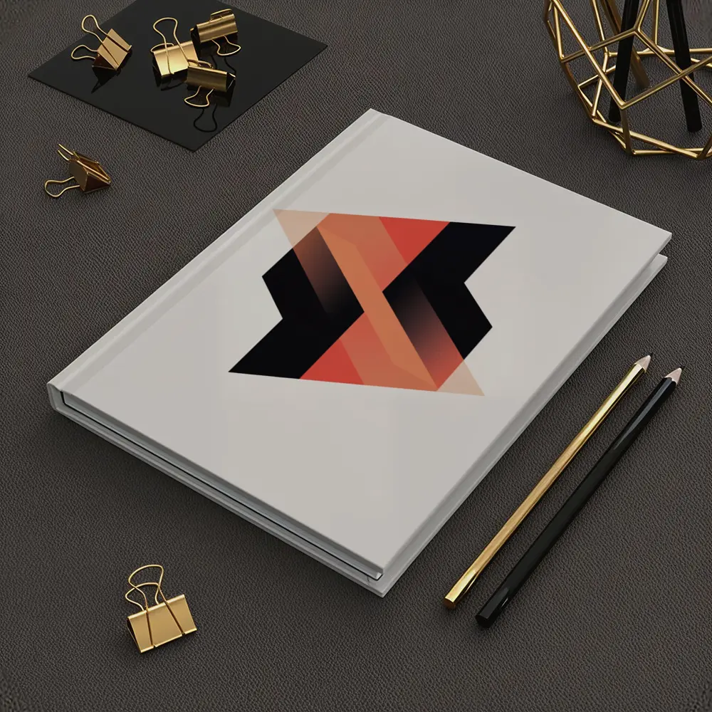 Abstract Geometric Shapes Black Coral Beige Background – Notebooks
