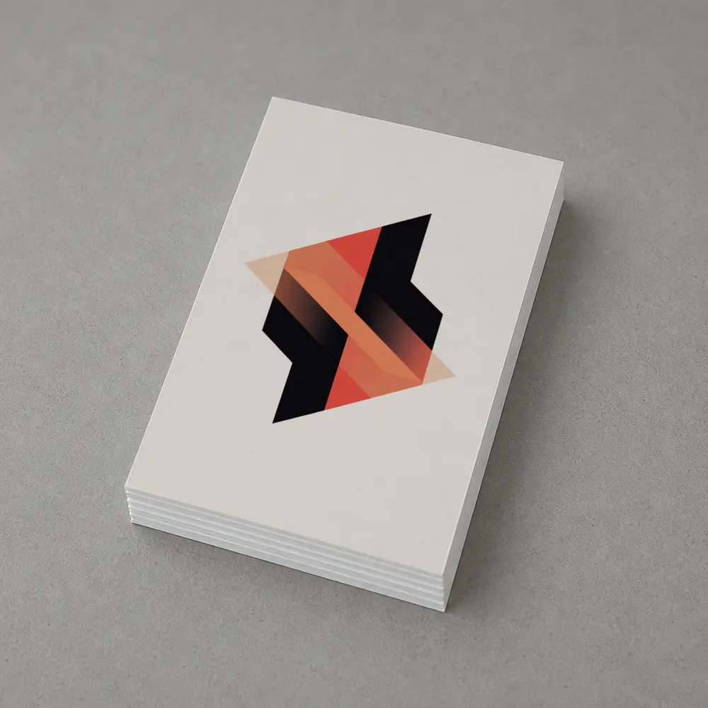 Abstract Geometric Shapes Black Coral Beige Background – Postcards