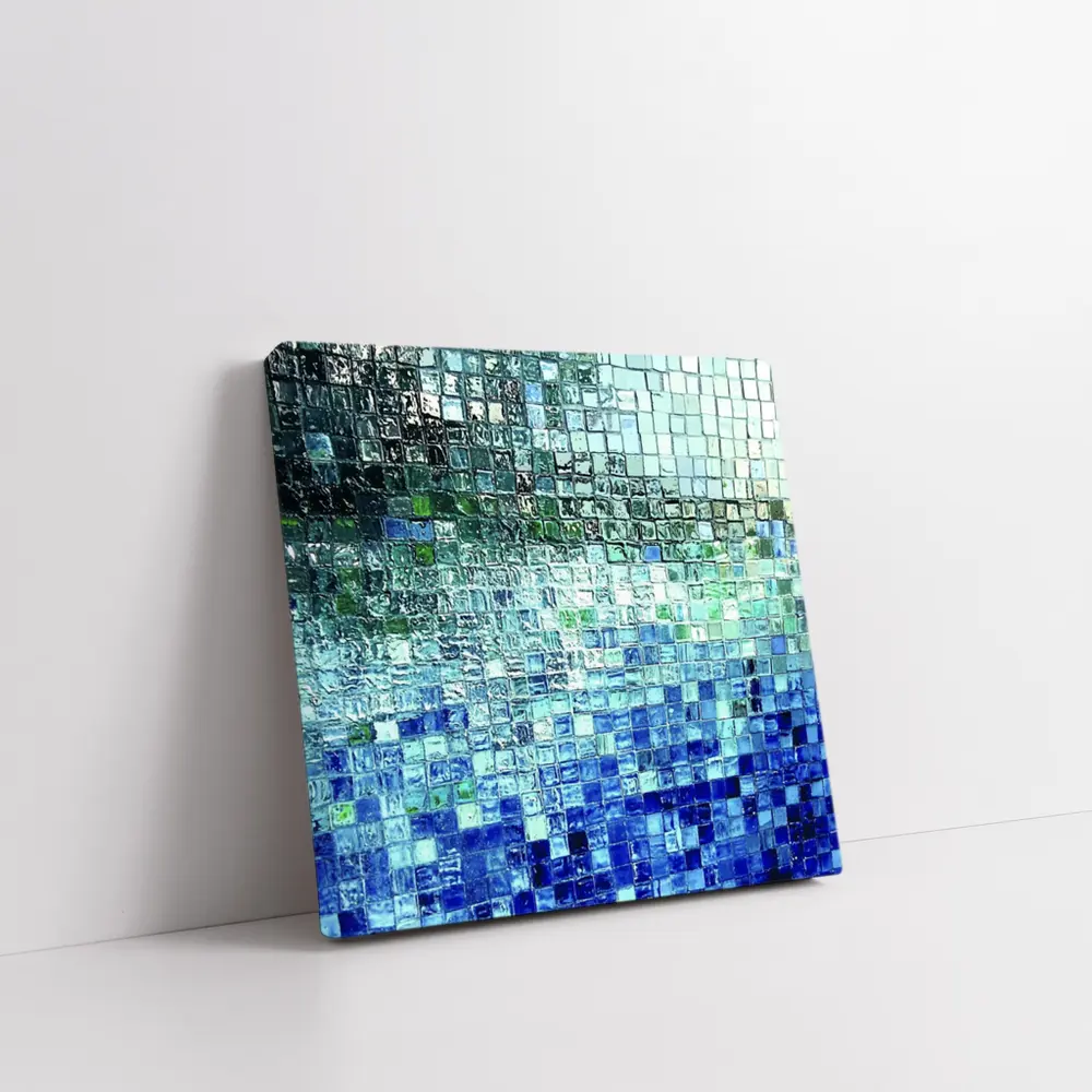 Blue Glass Mosaic Tile Abstract Art – Wall Art