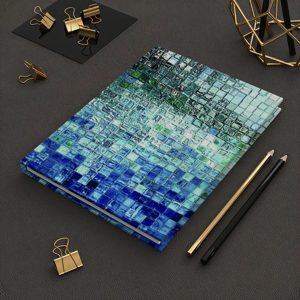 Blue Glass Mosaic Tile Abstract Art – Notebooks