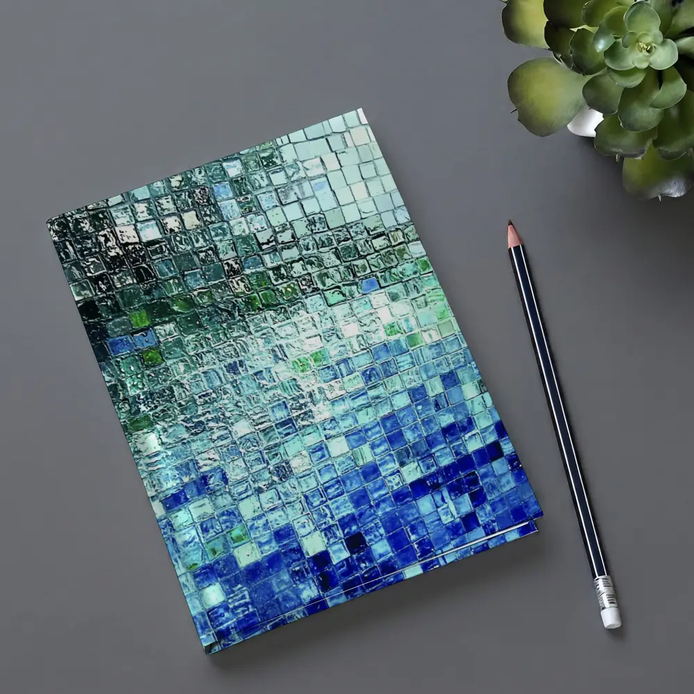 Blue Glass Mosaic Tile Abstract Art – Notebooks