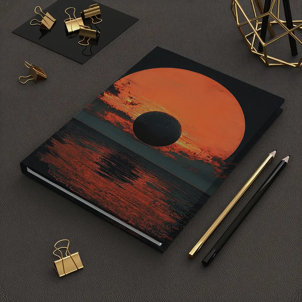 Dark Eclipse Over Red Ocean Sunset – Notebooks