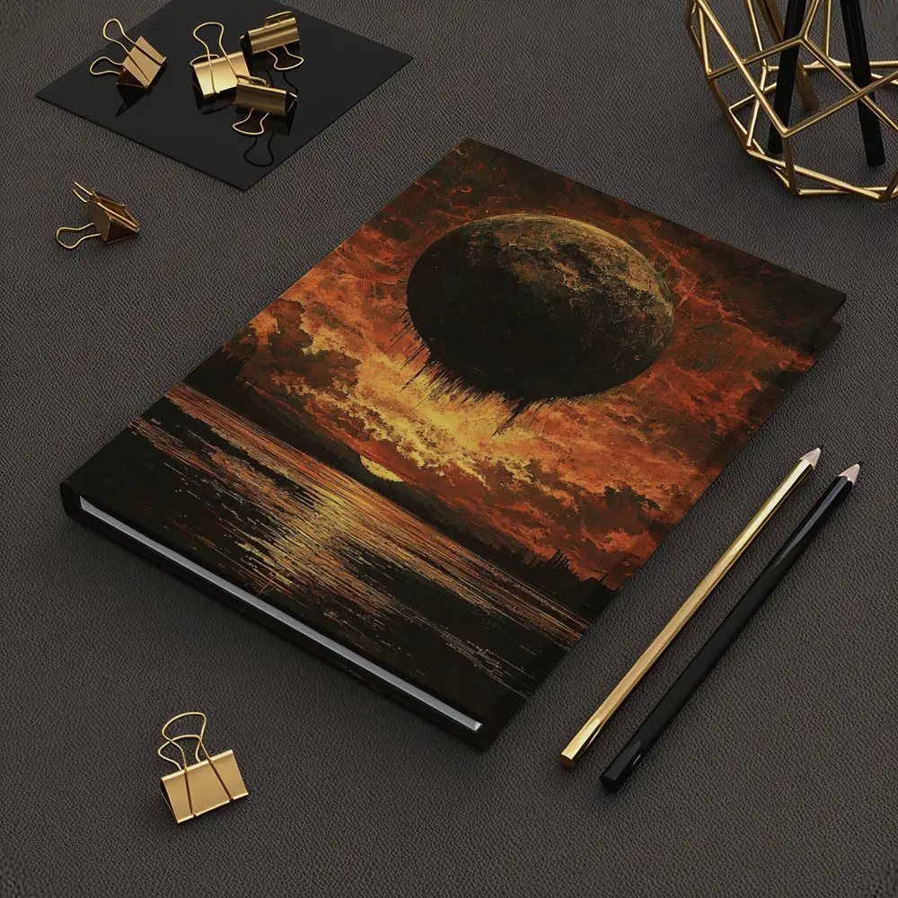 Dark Moon Falling Fiery Apocalyptic Sky – Notebooks