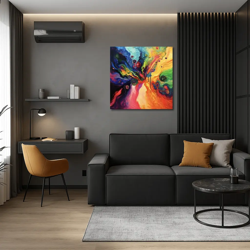 Colorful Abstract Fluid Art Explosion Painting – Wall Art