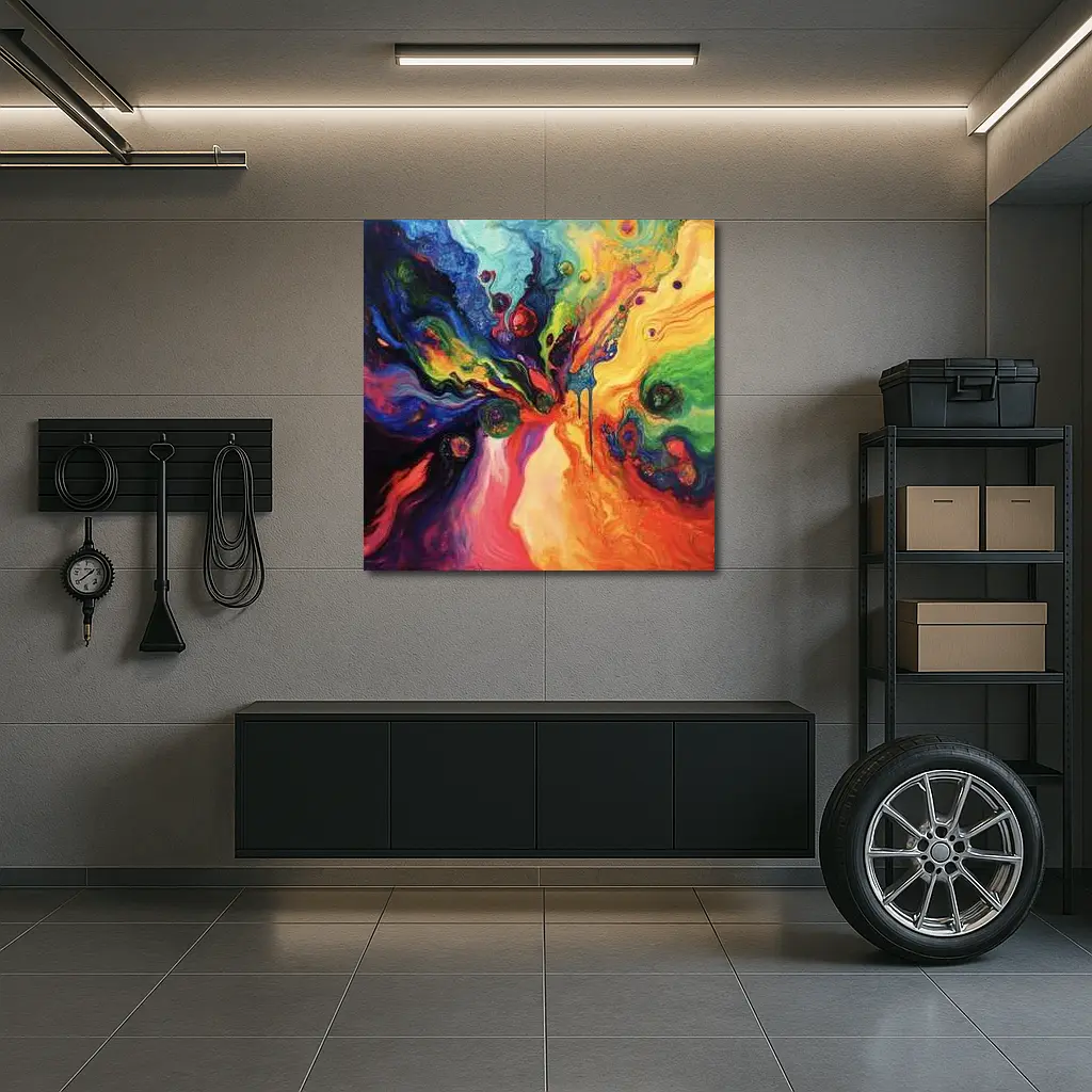 Colorful Abstract Fluid Art Explosion Painting – Wall Art