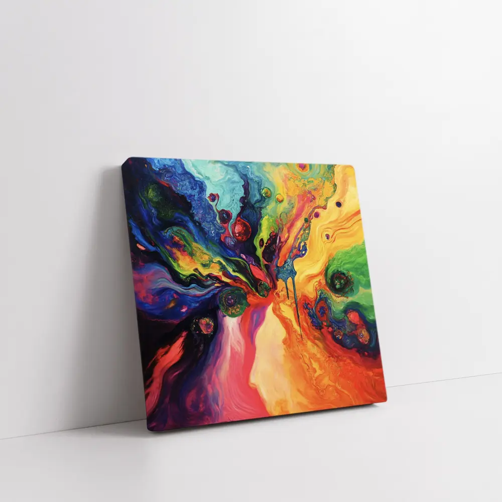 Colorful Abstract Fluid Art Explosion Painting – Wall Art