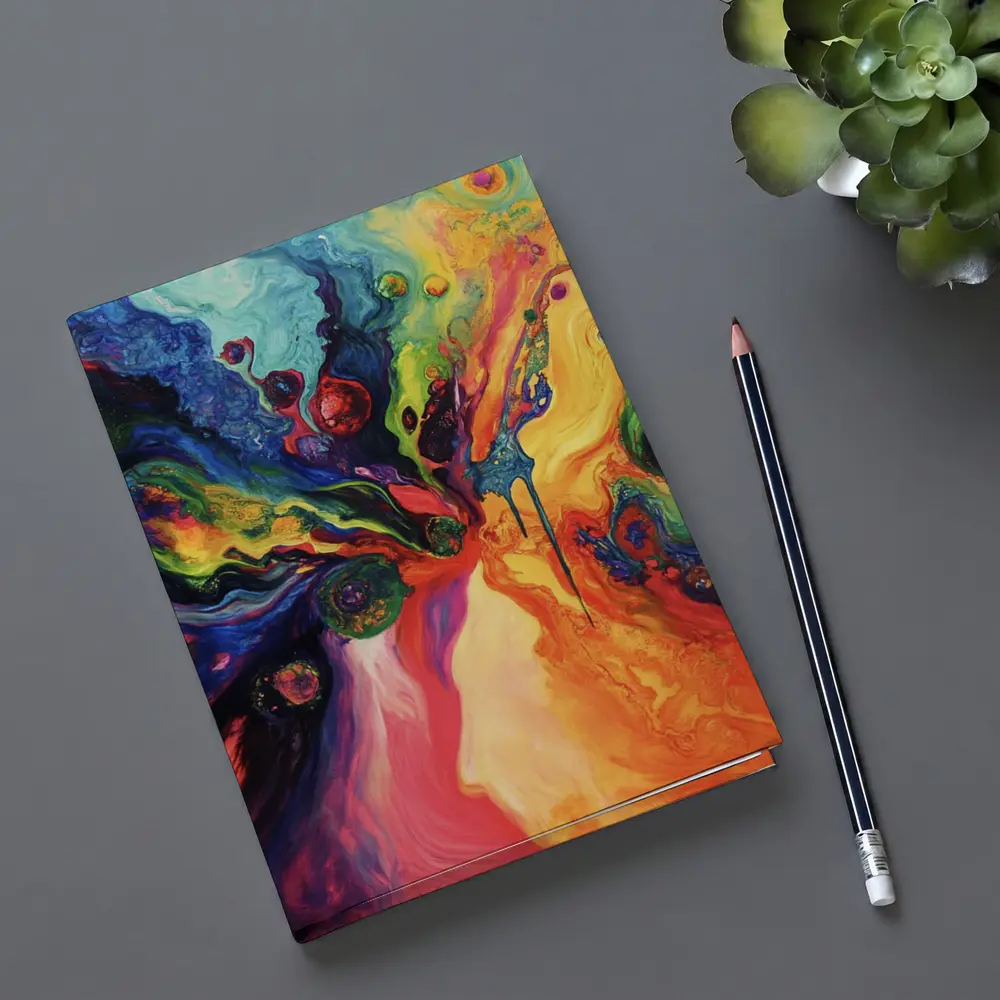 Colorful Abstract Fluid Art Explosion Painting – Notebooks