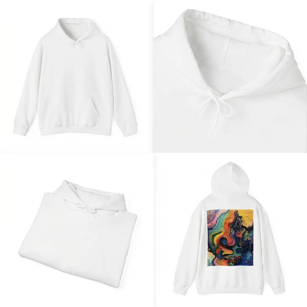 Colorful Abstract Fluid Art Swirling Waves – Hoodies
