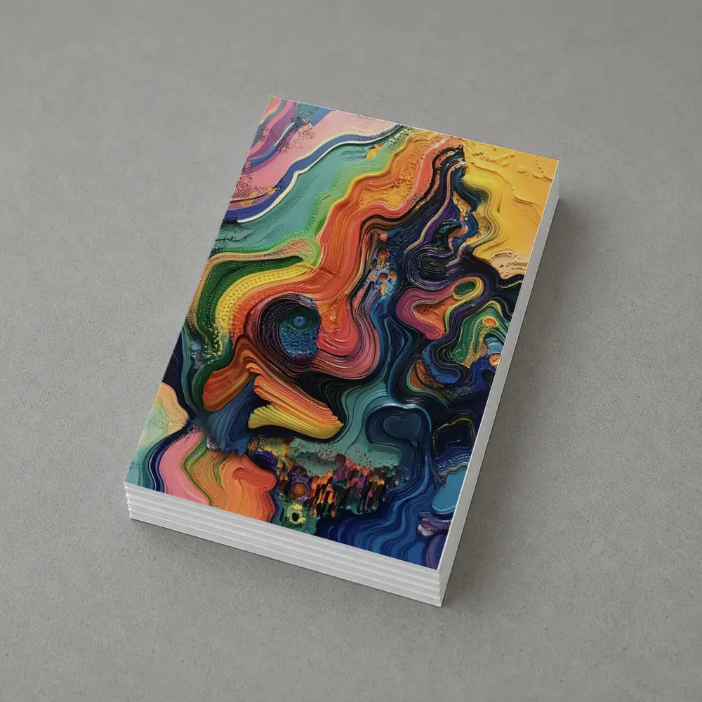 Colorful Abstract Fluid Art Swirling Waves – Postcards