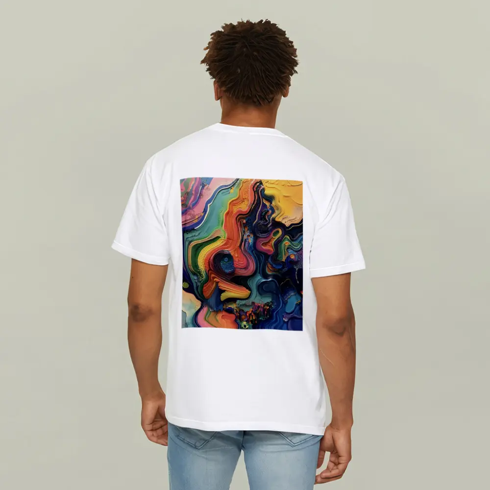 Colorful Abstract Fluid Art Swirling Waves – T-Shirts