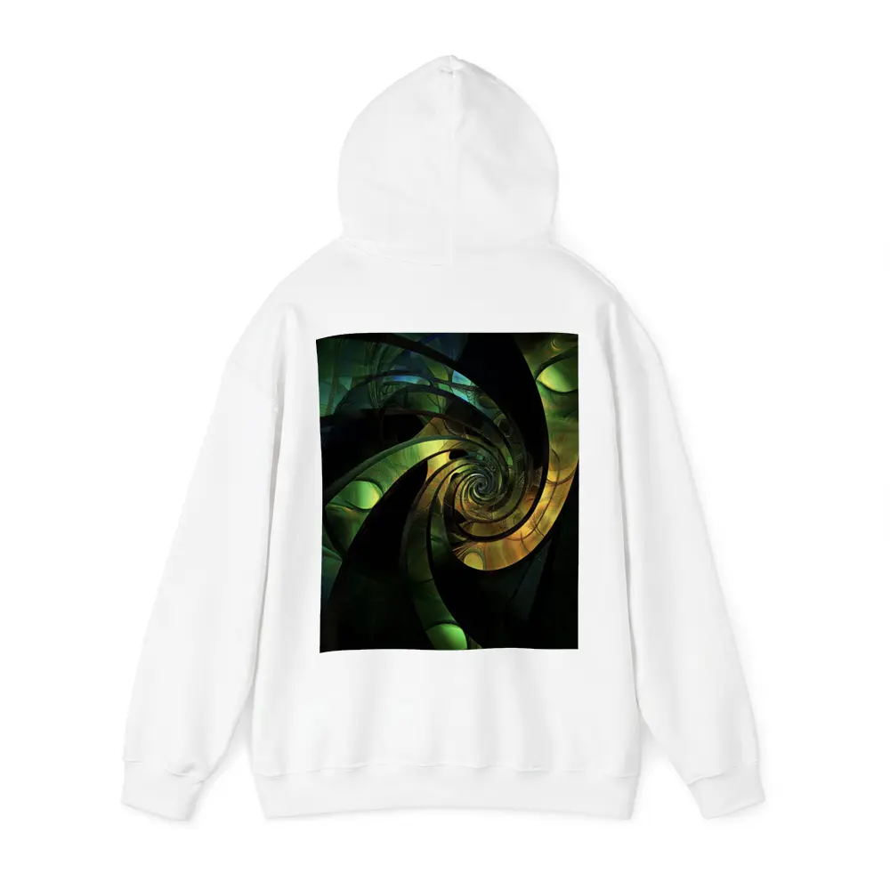 Dark Green Spiral Fractal Abstract Art – Hoodies