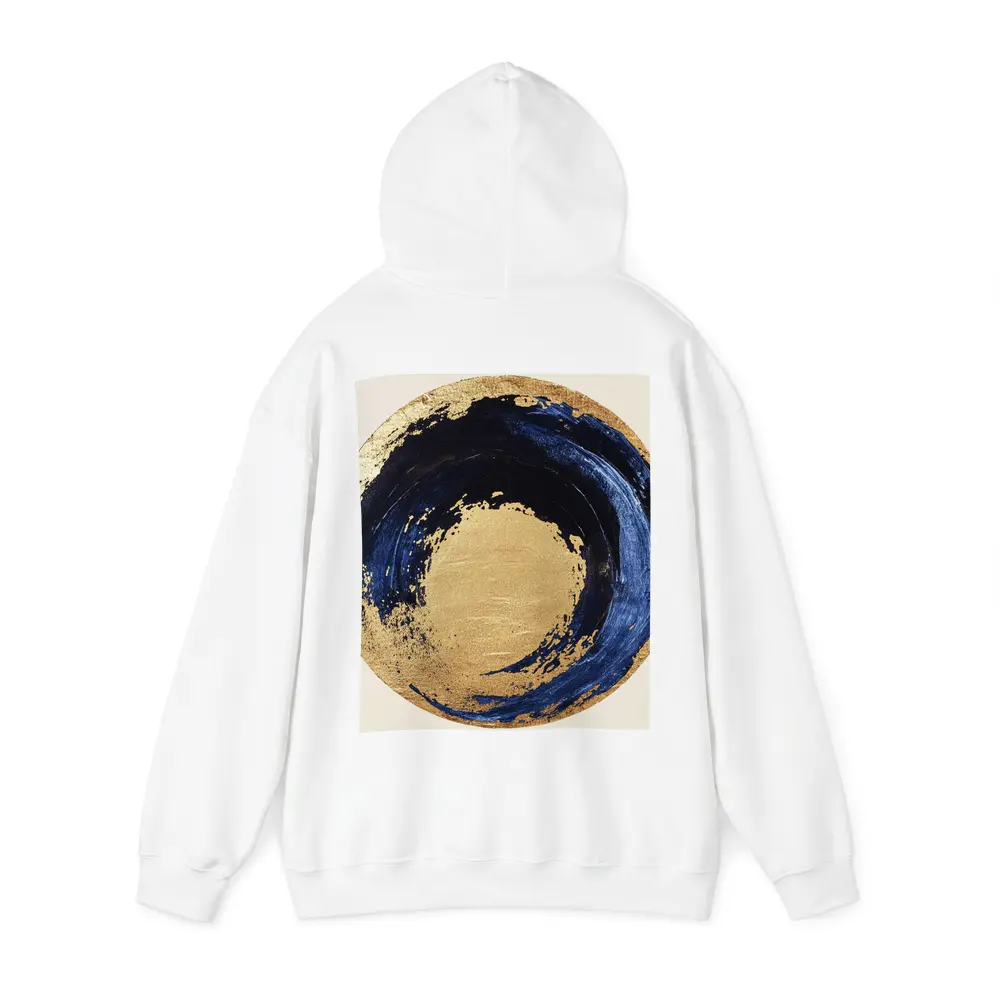 Navy Blue Gold Abstract Circle Swirl Art – Hoodies