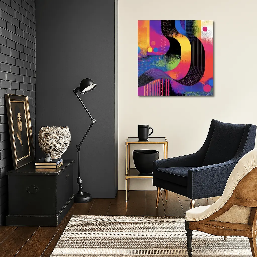 Bold Abstract Grunge Art Colorful Urban Design – Wall Art