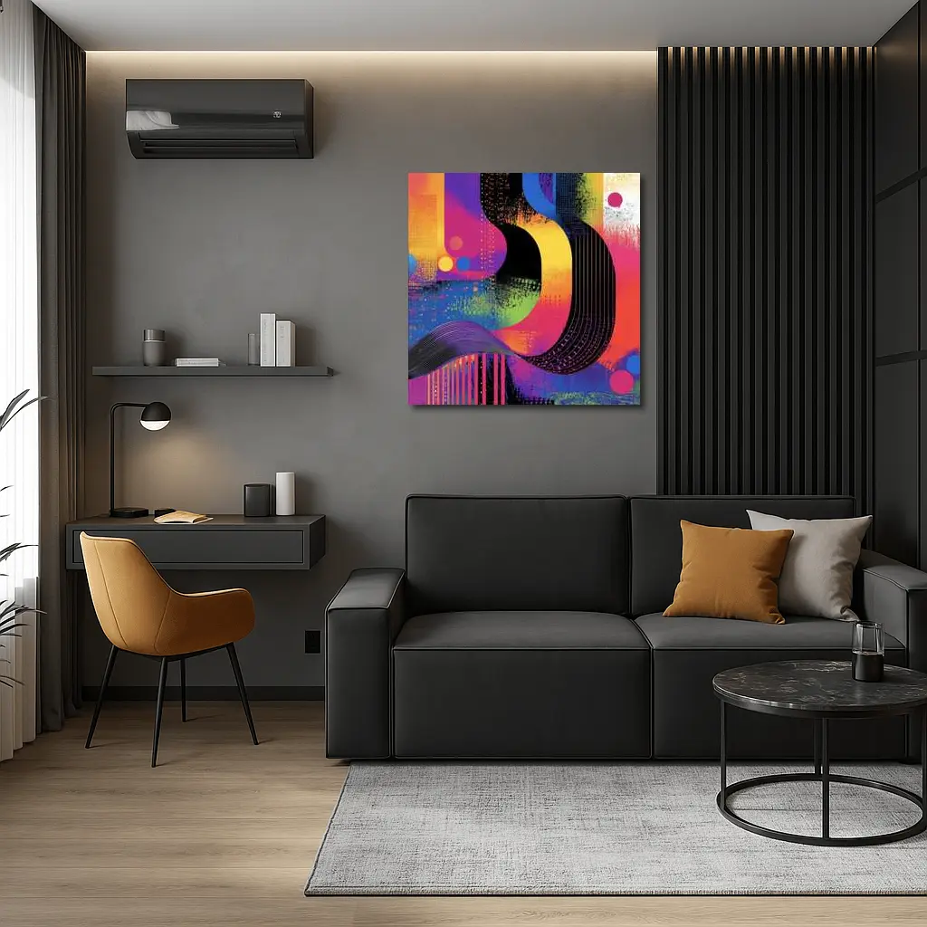 Bold Abstract Grunge Art Colorful Urban Design – Wall Art