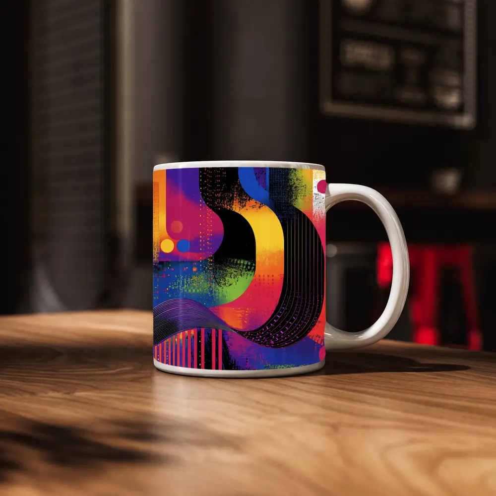 Bold Abstract Grunge Art Colorful Urban Design – Mugs