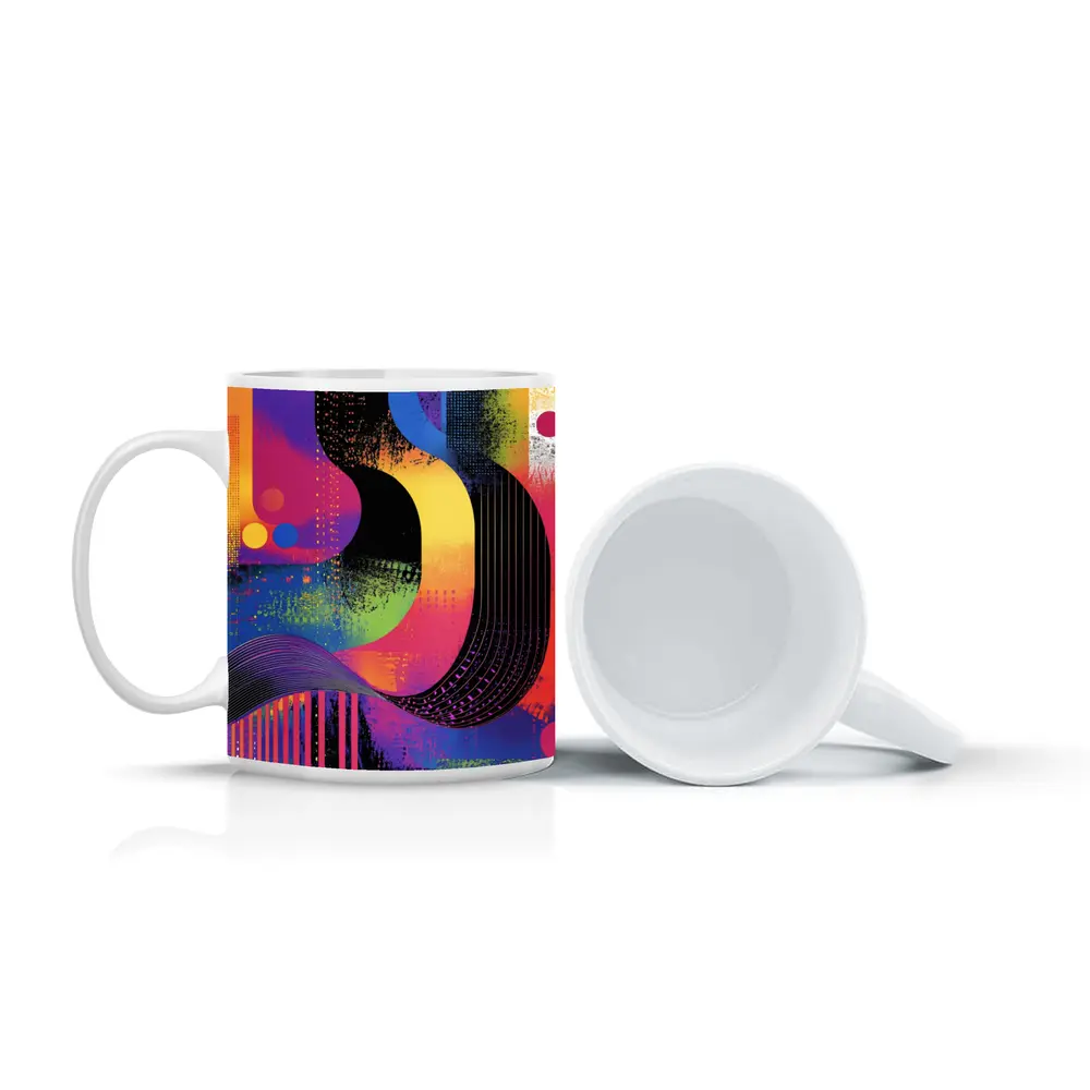Bold Abstract Grunge Art Colorful Urban Design – Mugs