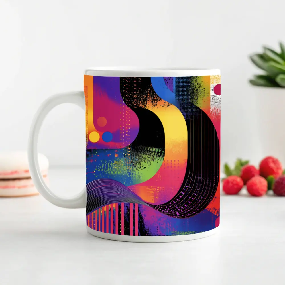 Bold Abstract Grunge Art Colorful Urban Design – Mugs