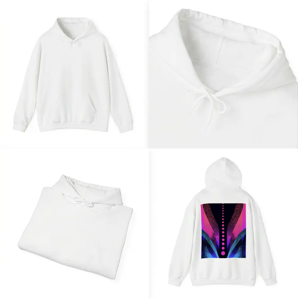 Neon Dotwork Abstract Pink Blue Dark – Hoodies
