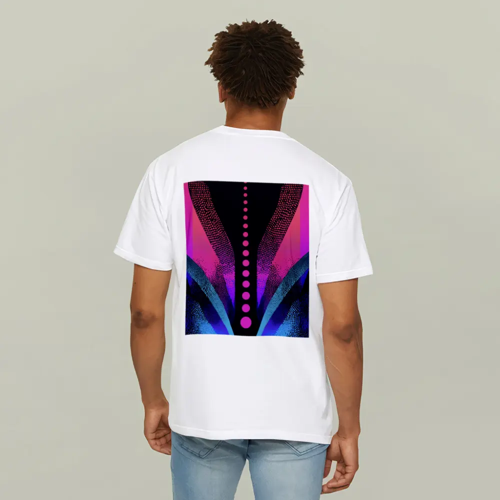 Neon Dotwork Abstract Pink Blue Dark – T-Shirts