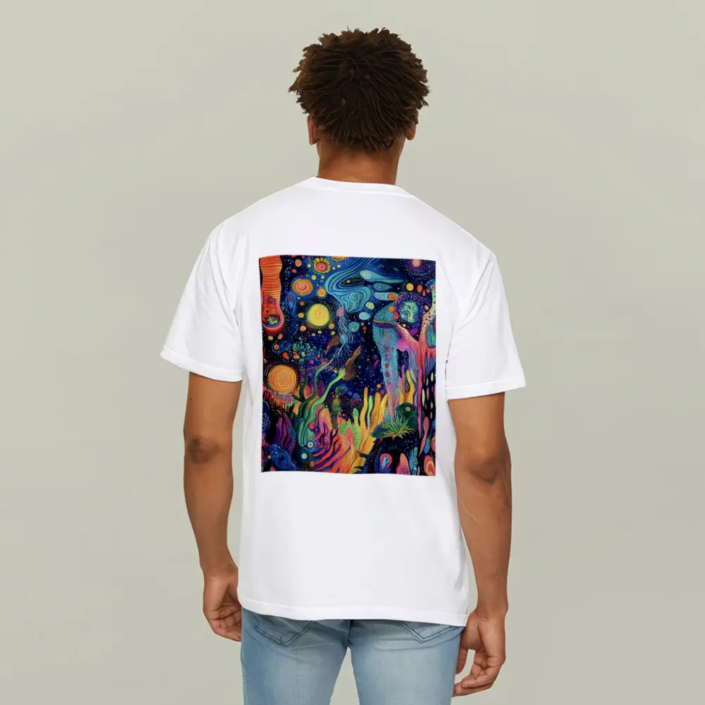 Psychedelic Cosmic Fantasy Art Dark Background – T-Shirts