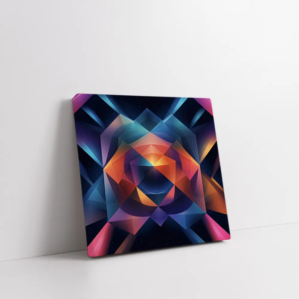 Geometric Abstract Art Dark Space Background – Wall Art