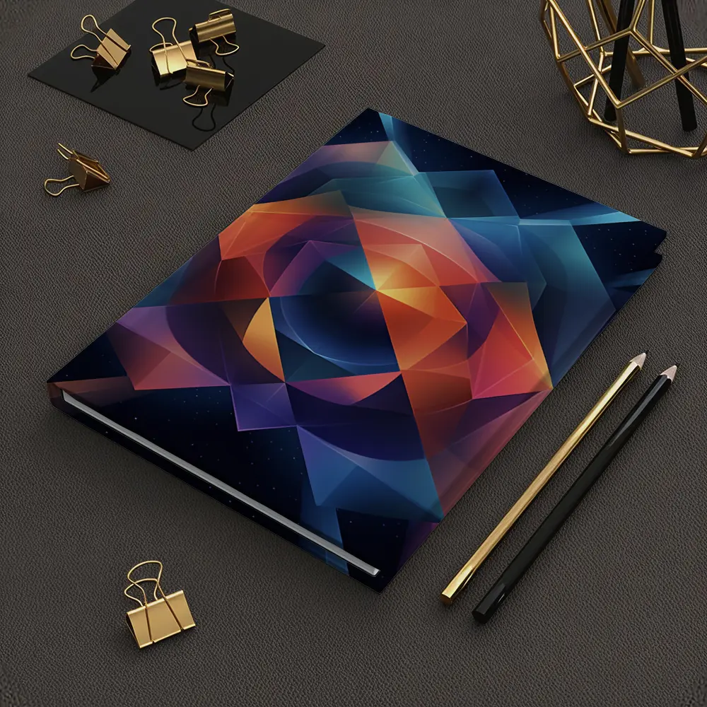 Geometric Abstract Art Dark Space Background – Notebooks