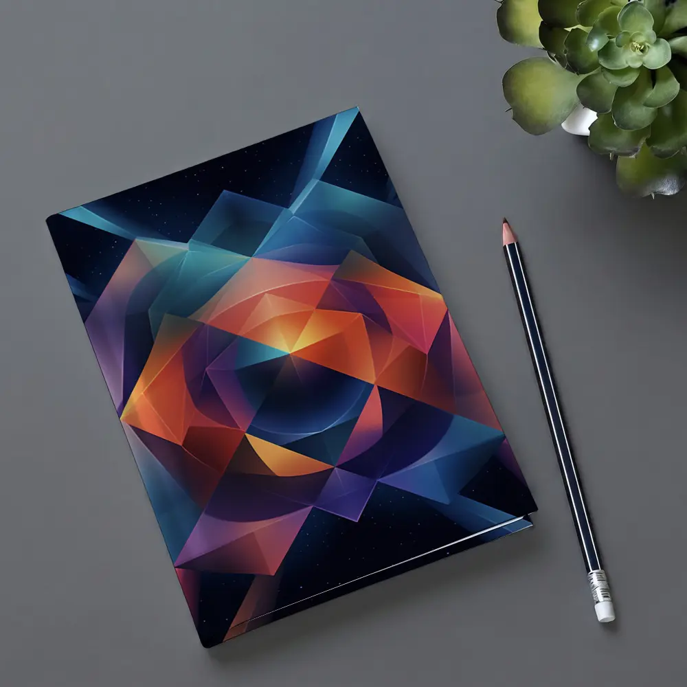 Geometric Abstract Art Dark Space Background – Notebooks
