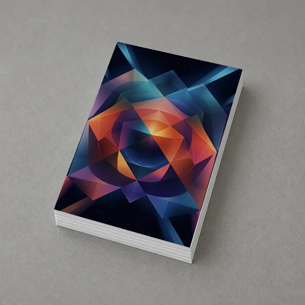 Geometric Abstract Art Dark Space Background – Postcards
