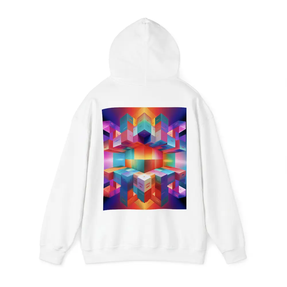 Colorful 3D Cubes Abstract Geometric Art – Hoodies