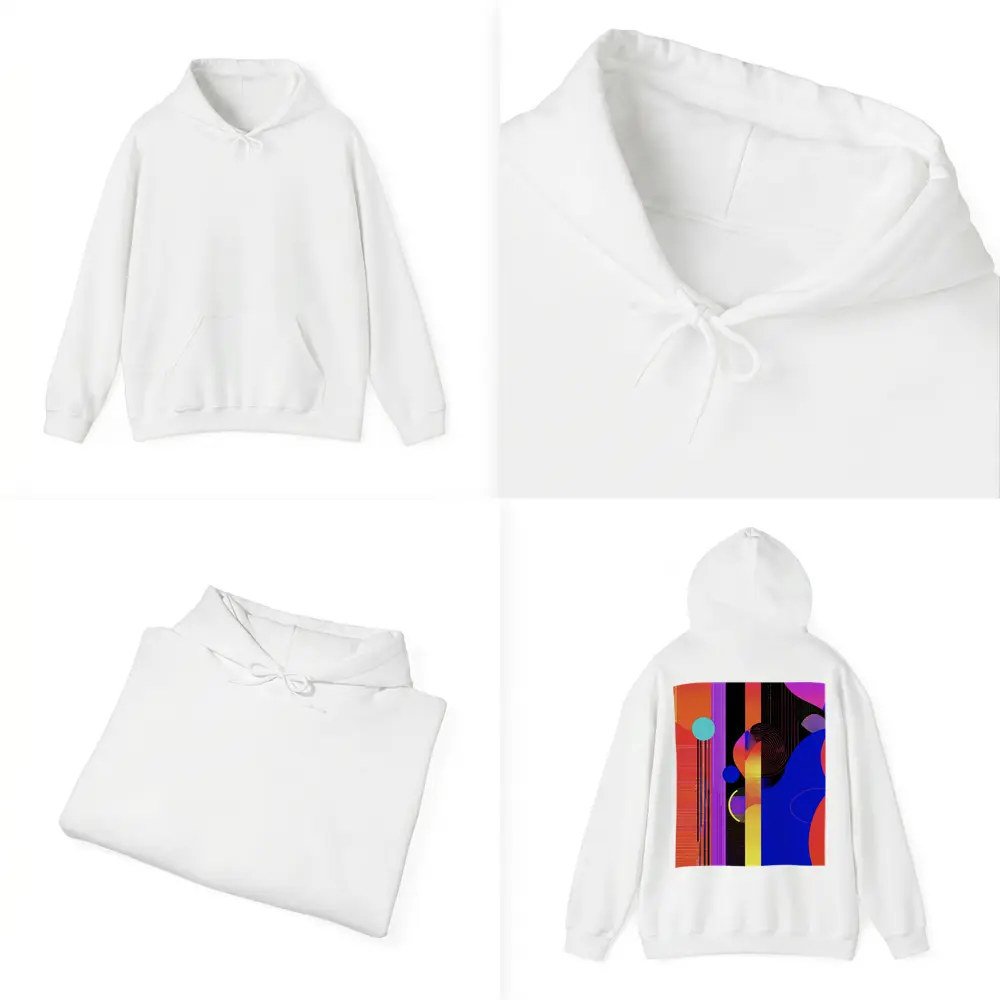 Bold Geometric Abstract Art Blue Red – Hoodies