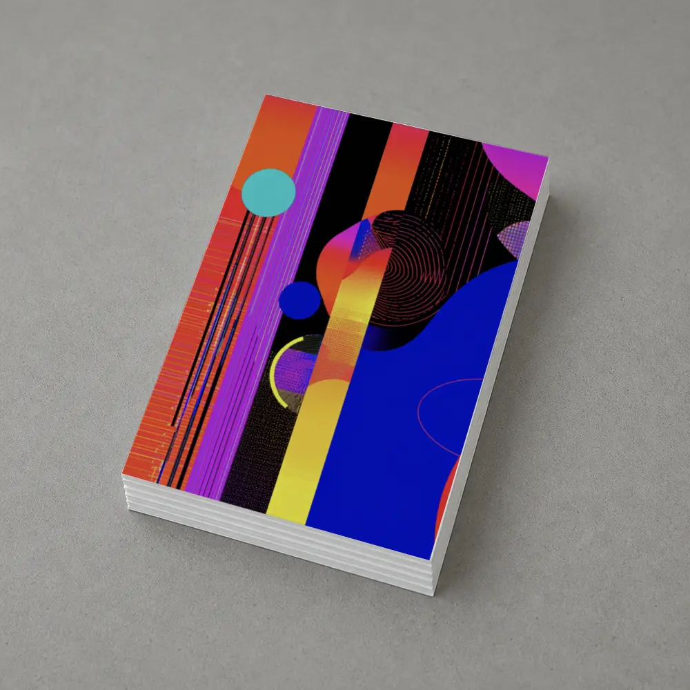 Bold Geometric Abstract Art Blue Red – Postcards
