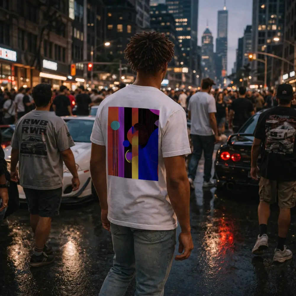 Bold Geometric Abstract Art Blue Red – T-Shirts