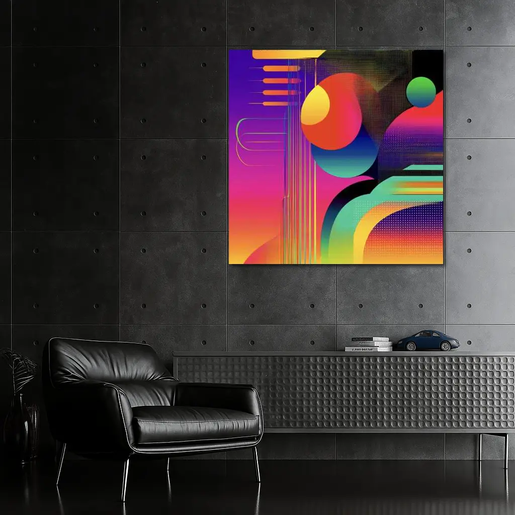 Bold Geometric Abstract Art Colorful Gradient Design – Wall Art