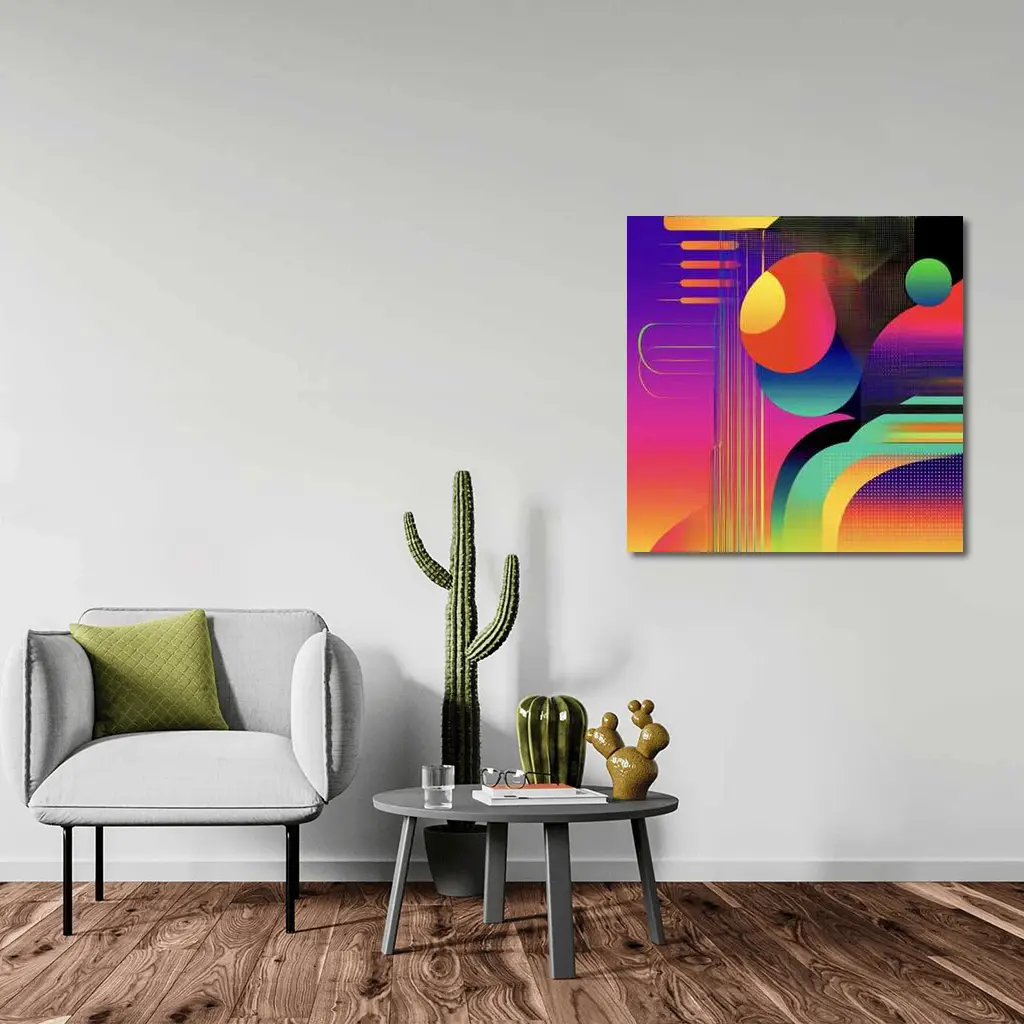 Bold Geometric Abstract Art Colorful Gradient Design – Wall Art