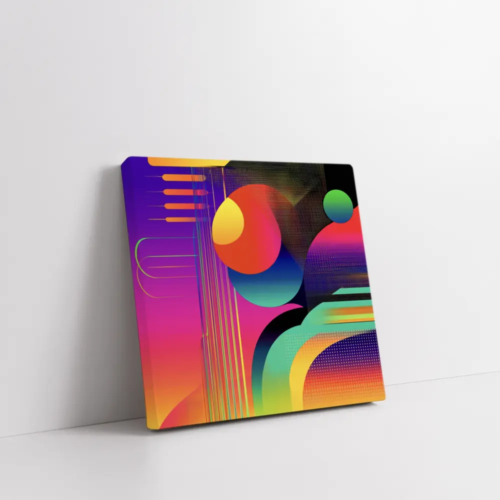 Bold Geometric Abstract Art Colorful Gradient Design – Wall Art