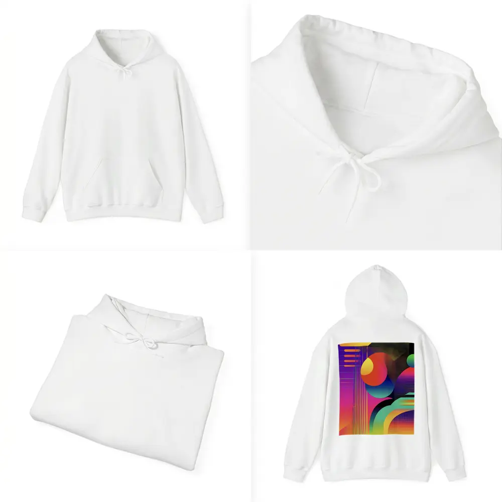Bold Geometric Abstract Art Colorful Gradient Design – Hoodies