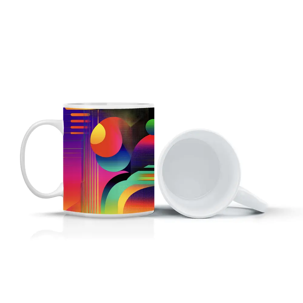 Bold Geometric Abstract Art Colorful Gradient Design – Mugs