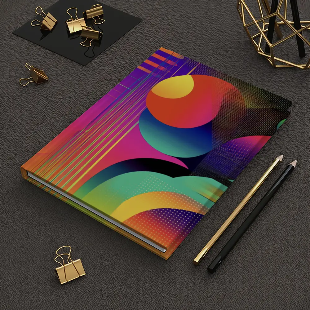 Bold Geometric Abstract Art Colorful Gradient Design – Notebooks