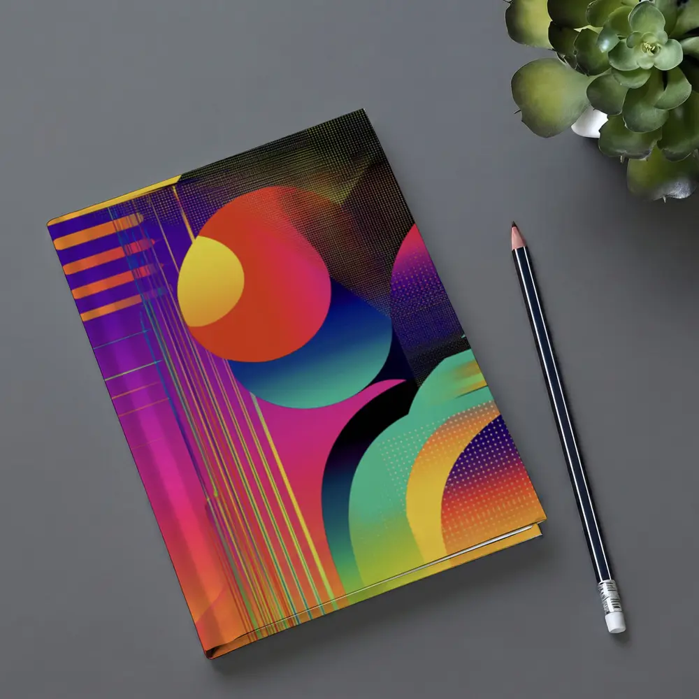 Bold Geometric Abstract Art Colorful Gradient Design – Notebooks