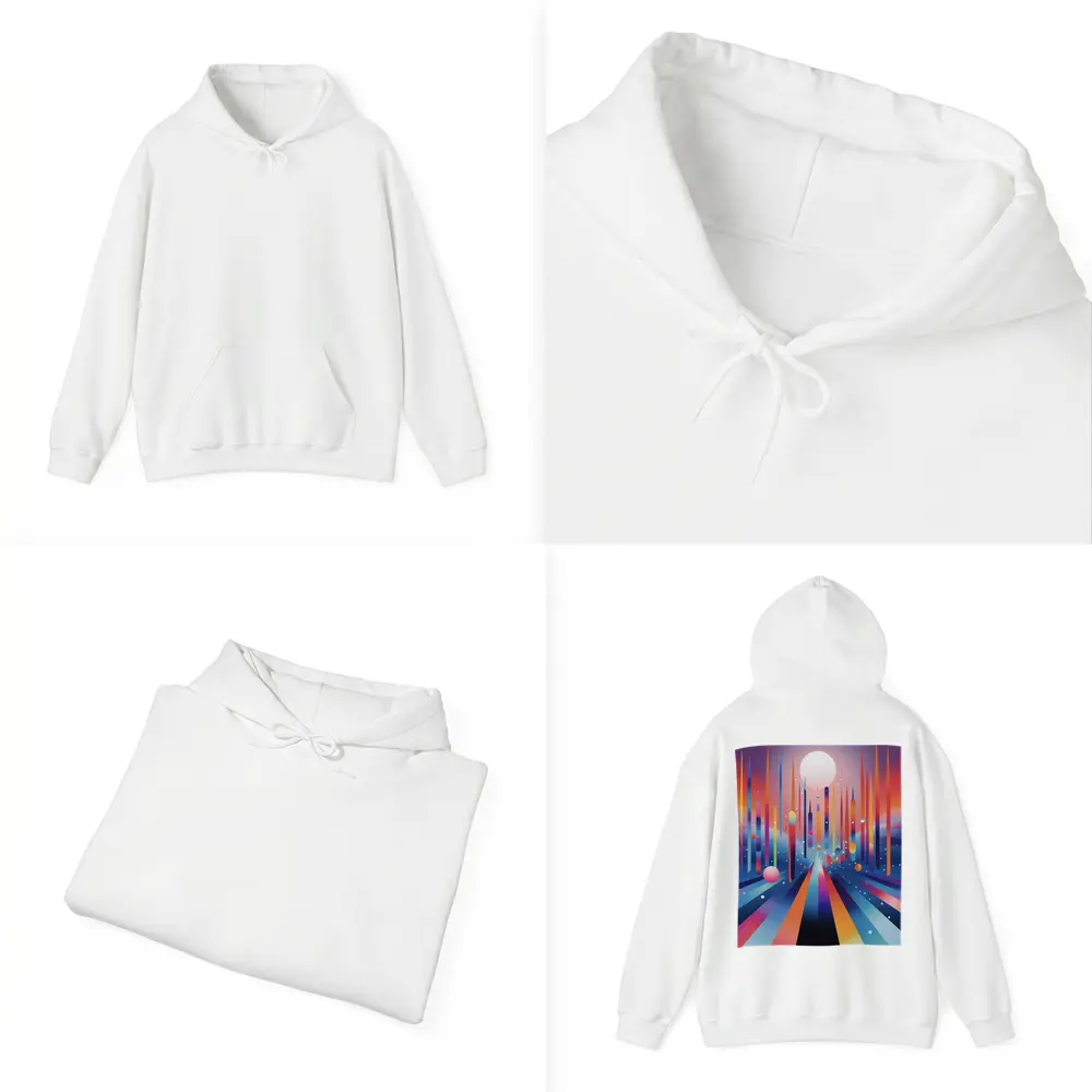 Colorful Abstract Geometric City Night Sky – Hoodies