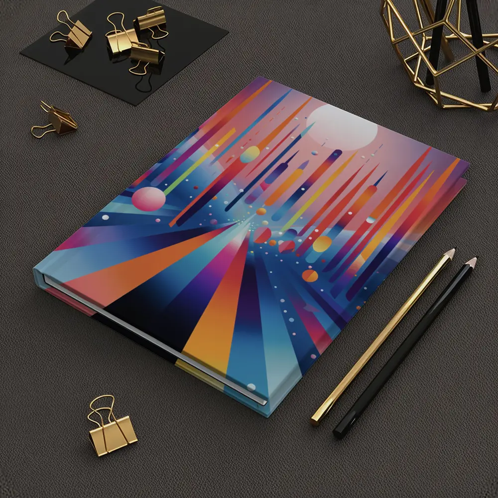 Colorful Abstract Geometric City Night Sky – Notebooks