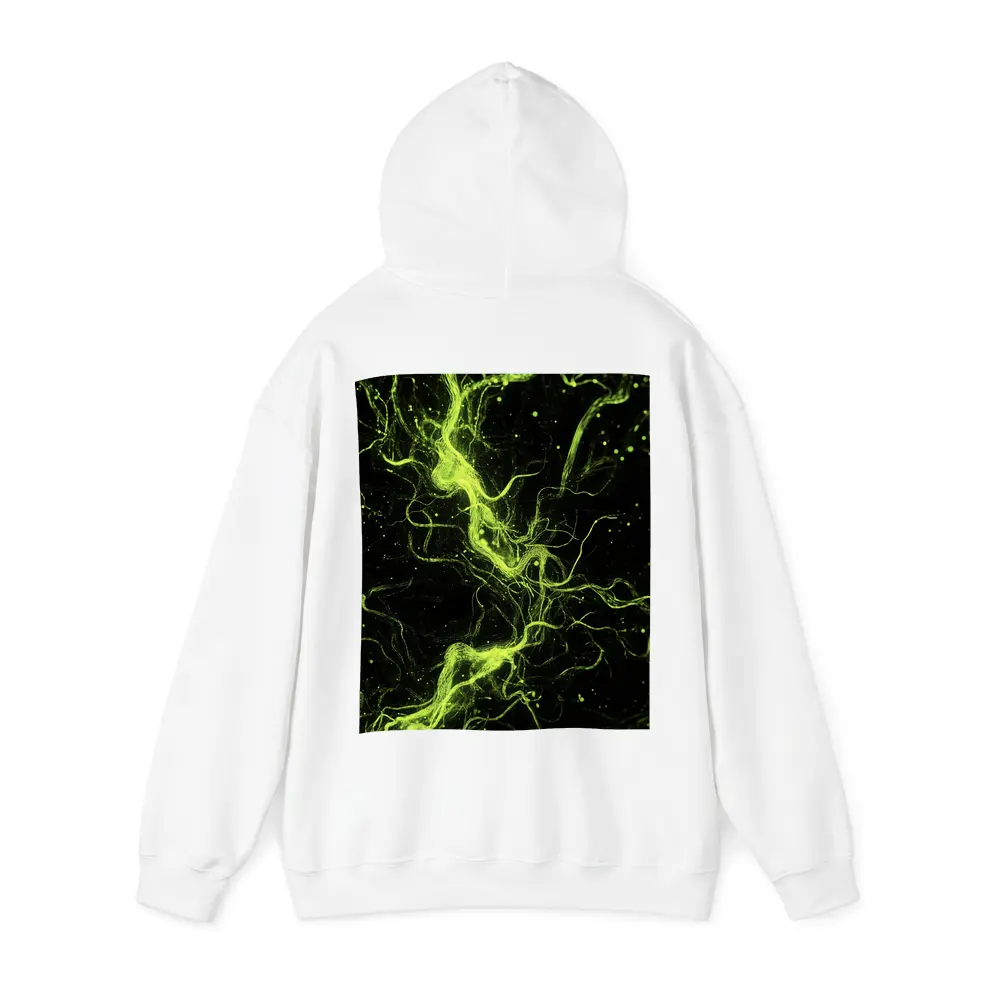 Neon Green Energy Waves On Black – Hoodies